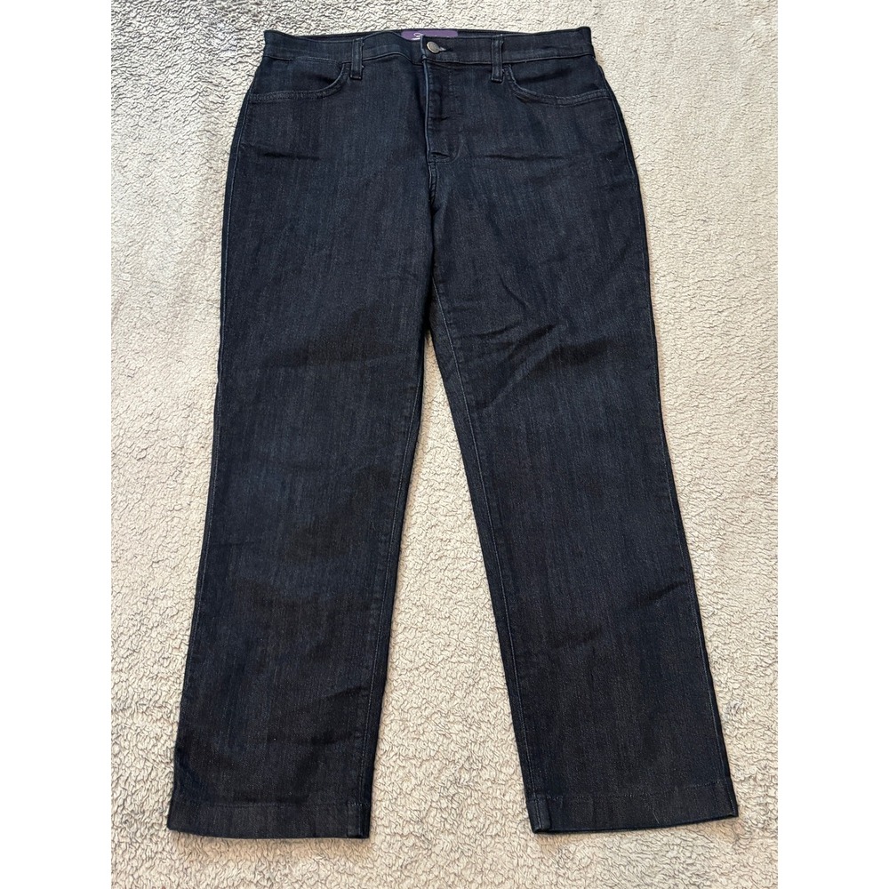 NYDJ Not Your Daughters Jeans 12P Dark Indigo Straight Leg Lift Tuck Denim